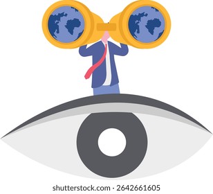 Business leadership and visionary to lead company success, career direction or work achievement concept,

