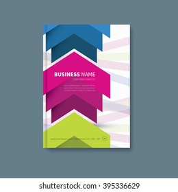 business leaflet with arrows. booklet for annual summary / annual report book cover