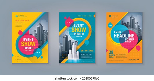 Business Leaflet Brochure Flyer template Design Set. Corporate Flyer Template A4 Size, Abstract Colorful Speech Bubbles, Corporate book cover design template, flyer, leaflet, Booklet, banner, cover