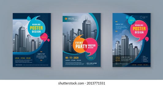 Business Leaflet Brochure Flyer template Design Set. Corporate Flyer Template A4 Size, Abstract Speech Bubbles, Corporate book cover design template, flyer, leaflet, Booklet, cover brochure, poster