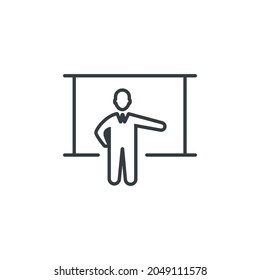 Business lecture icon, vector illustration