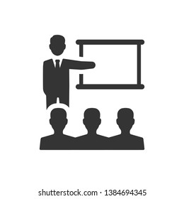 Business lecture, training class icon
