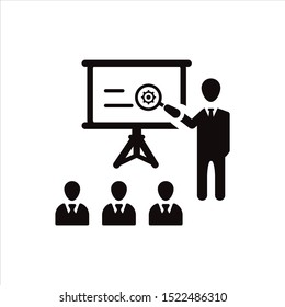 Business lecture, training class icon
