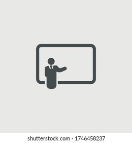 Signo de ilustración de icono de vector de conferencia de negocios
