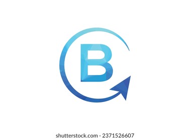 Business letter B with arrow chart logo vector icon illustration
