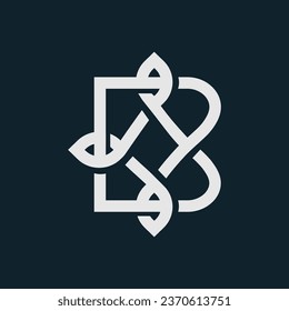 business letter B knots style symbol. letter mark with the intricate beauty of a knot