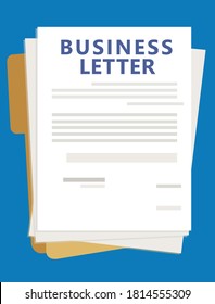 Business Letter Document Entrepreneur Flat Concept Illustration Vector