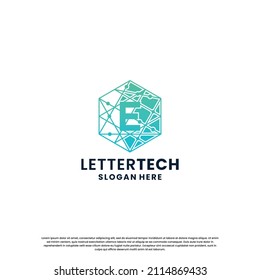 business letter E logo design for technology, lab, science, computing company