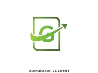 Business letter G with arrow chart logo vector icon illustration