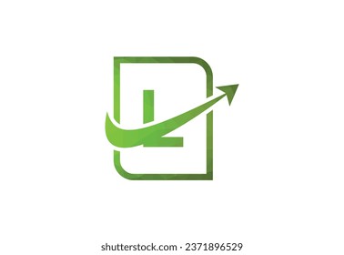 Letra comercial L con logotipo de gráfico de flecha ilustración de icono vectorial