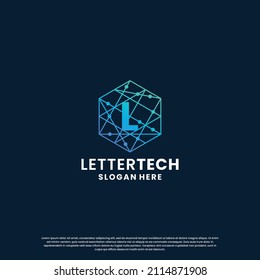 business letter L logo design for technology, lab, science, computing company