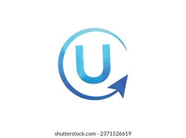 Business letter U with arrow chart logo vector icon illustration
