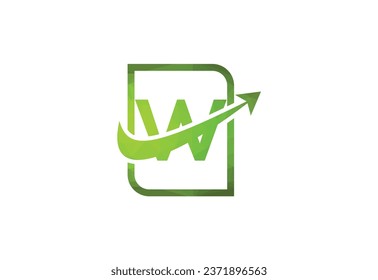 Business letter W with arrow chart logo vector icon illustration