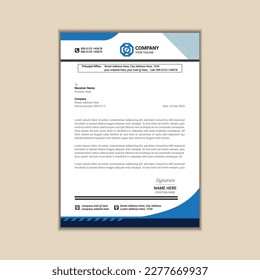 Business letterhead a4 size with bleed vector design