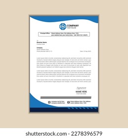 Business letterhead a4 size with bleed vector design
