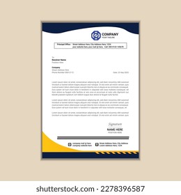 Business letterhead a4 size with bleed vector design