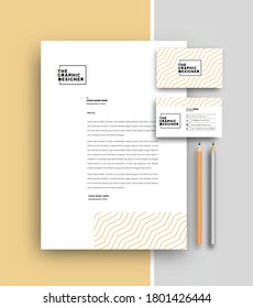 Business letterhead with business card templates design, Vector illustration.