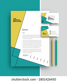 Business letterhead with business card templates design, Vector illustration.