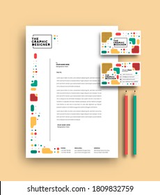 Business letterhead with business card templates design, Vector illustration.