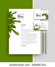Business letterhead with business card templates design, Vector illustration.