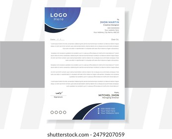 Business Letterhead Design Template. Letterhead Design For Corporate Business. Abstract Letterhead Design Modern Business Letterhead Design Template, Clean and professional corporate company business.