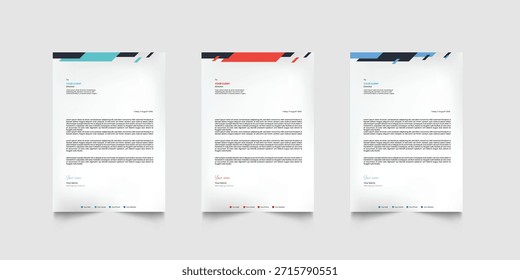 Business letterhead design template. Creative modern letter head design template for your project. letterhead, letter head, Business letterhead design.