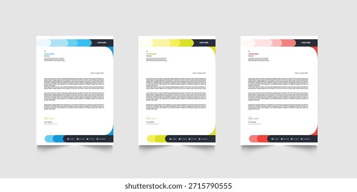 Business letterhead design template. Creative modern letter head design template for your project. letterhead, letter head, Business letterhead design.