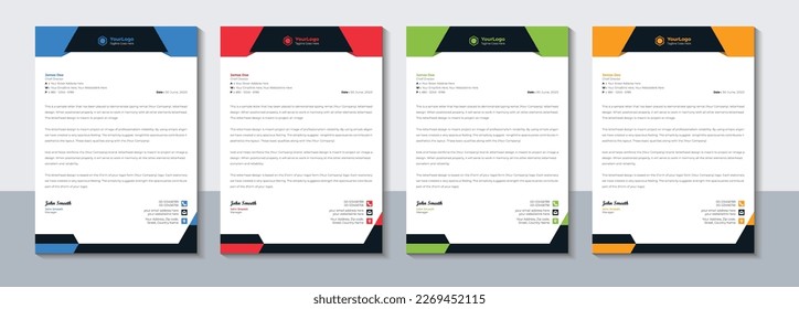 Business letterhead design template, Vector illustration.