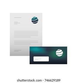 business letterhead envelope stationary branding template for presentation