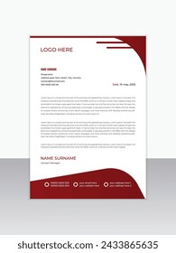 Business letterhead Pad Design, abstract creative letterhead design set a4 size and unique shape colorful work theme style design for a corporate company. Latter Head de couleur bleue.