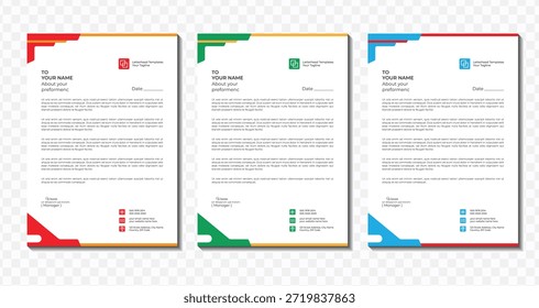 Business Letterhead Template Clean Layout Corporate Identity
