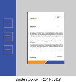 Business Letterhead Template Design with Flat style