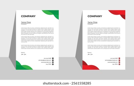 Business letterhead template design. Two  colorful letterhead design for free download.