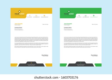Business Letterhead Vector Template Design