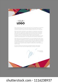 Business letterhead vector template, eps 10