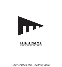 icono vectorial del logotipo de nivel empresarial. Gráfica abstracta en un sencillo estilo de ilustración plana.