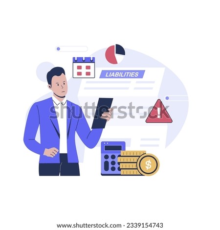 Business liabilities concept illustration. Flat vector illustration isolated on white background