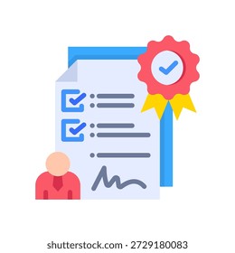 Icono de Licencia de negocios Ilustración vectorial plana