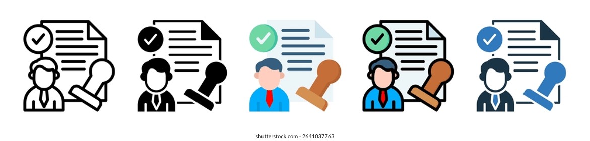 Business License Icon Multiple Style