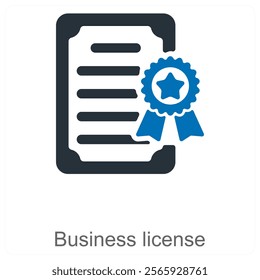 Business License and permit icon concept