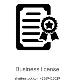 Business License and permit icon concept