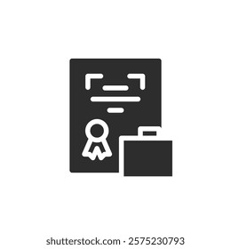 business license solid icon vector design good for web or mobile app