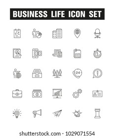 Business Life Line Icon Set