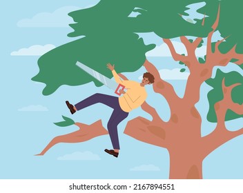 Business or life risk concept. Challenge, danger or difficulty to overcome. Fearless character trying to find a balance. ropewalker equilibrium walk on high tight rope.