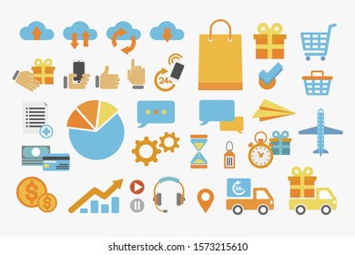 Business and lifestyle icon set