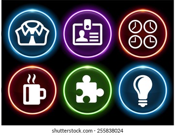 Business Lifestyle on Glow Round Buttons