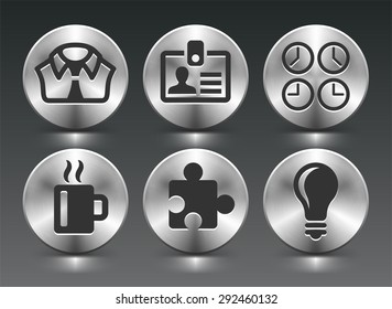 Business Lifestyle on Silver Round Buttons