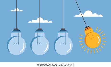 Business light bulb idea perpetual concept. Vector graphic design illustration