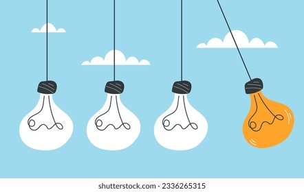 Business light bulb idea perpetual concept. Vector graphic design illustration