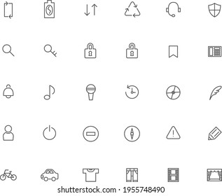 Business line art, lock, key, movie, clothing, vehicle, sticky note, power supply, search, caution, telephone, DISC, compass, pencil, etc